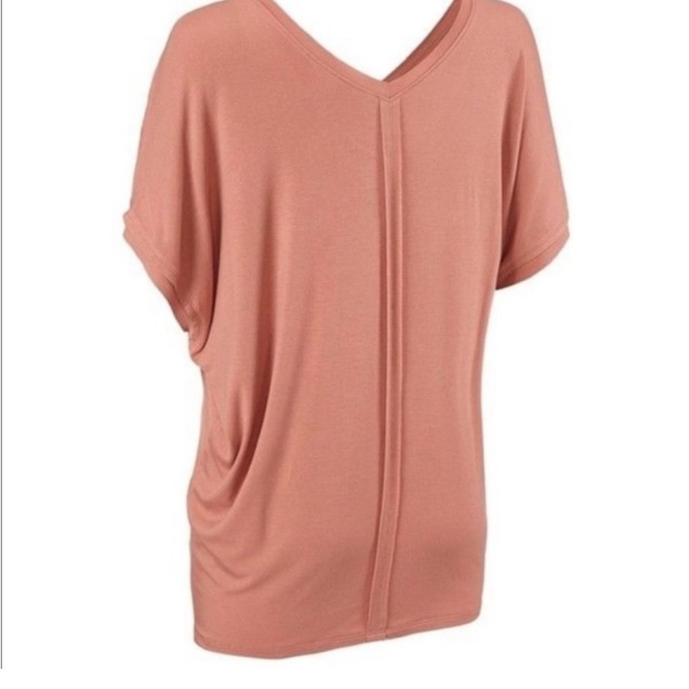 CAbi 5328 Taper Tee Brick Dust Short Sleeve Blouse - Picture 4 of 12